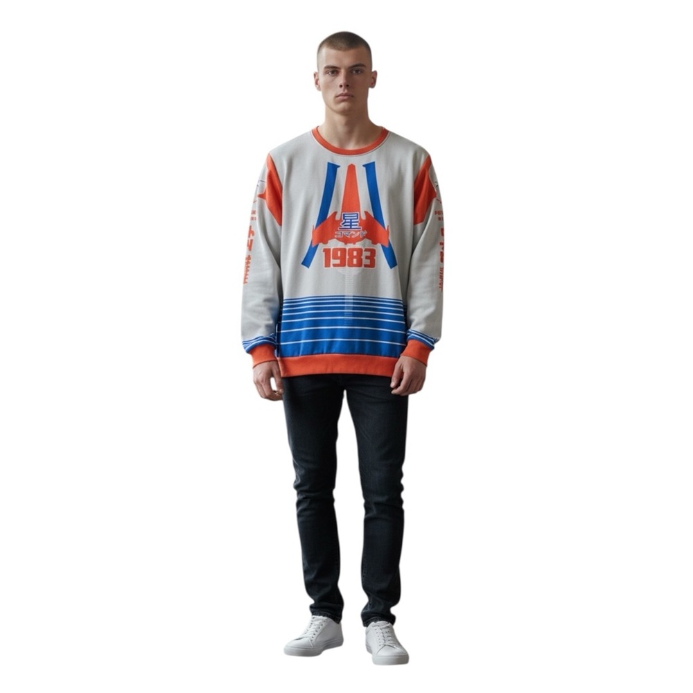 Vapor 95 Men’s Abstract Spellout Pullover Jumper 1983 Sweatshirt size Large